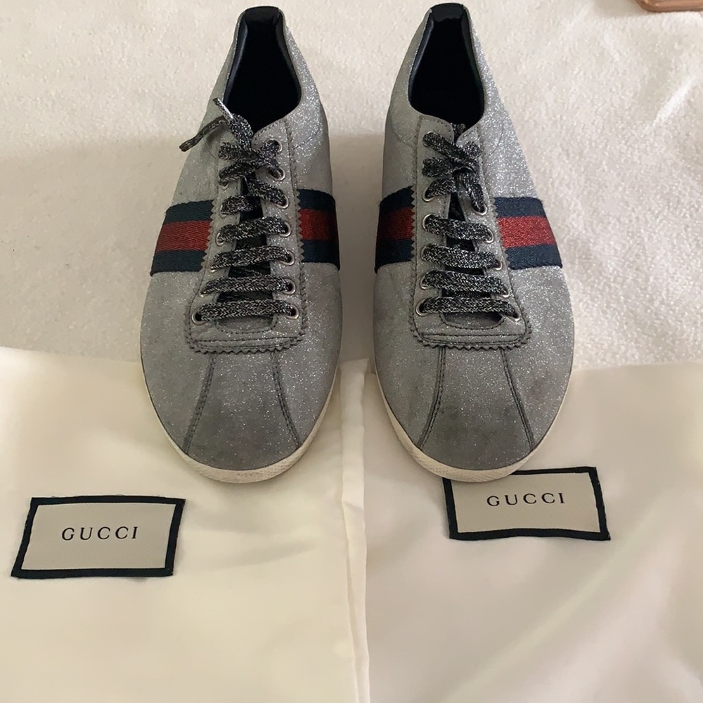 Gucci Glitter Web sneakers men shoe
